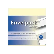 Dubbele kaart Papyrus Envelpack Design vierkant 130x130mm ivoor 894460 set van 10