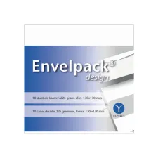 Dubbele kaart Papyrus Envelpack Design vierkant 130x130mm wit 894466 set van 10