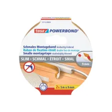 Dubbelzijdige montagetape tesa® Powerbond Small 5mx9mm wit 2 stuks