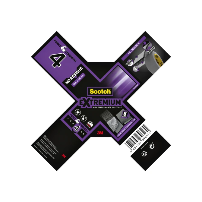 Duct tape Scotch Extremium no residue 18.2mx48mm grijs