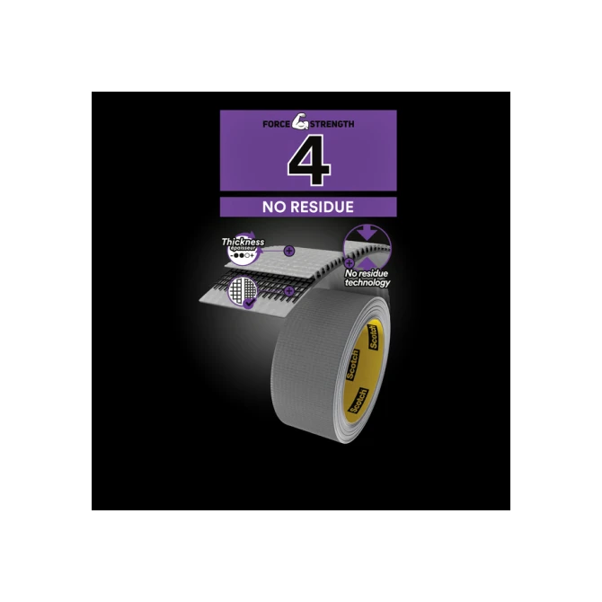 Duct tape Scotch Extremium no residue 18.2mx48mm grijs