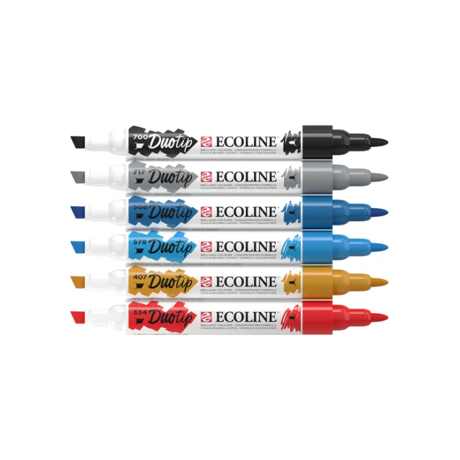 Duotip Talens Ecoline set à 6 stuks stadslandschap