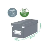 DVD-opbergdoos Leitz Click & Store WOW  gerecycled karton 206x147x352mm zwart