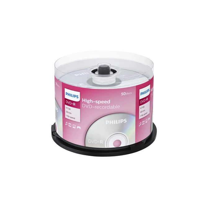 DVD+R Philips 4.7GB 16x SP 50 stuks