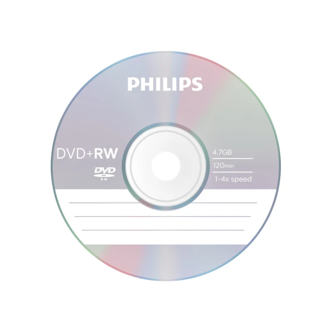 DVD+RW Philips 4.7GB 4x SP 10 stuks