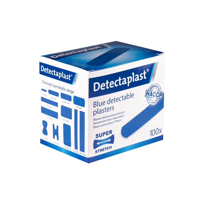 Elastische blauwe textielpleister Detectaplast 19x72mm 100 stuks
