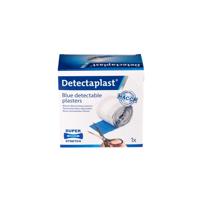 Elastische blauwe textielpleister Detectaplast 6cmx5m