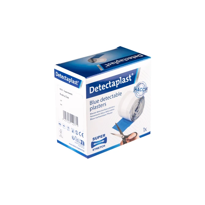 Elastische blauwe textielpleister Detectaplast 6cmx5m
