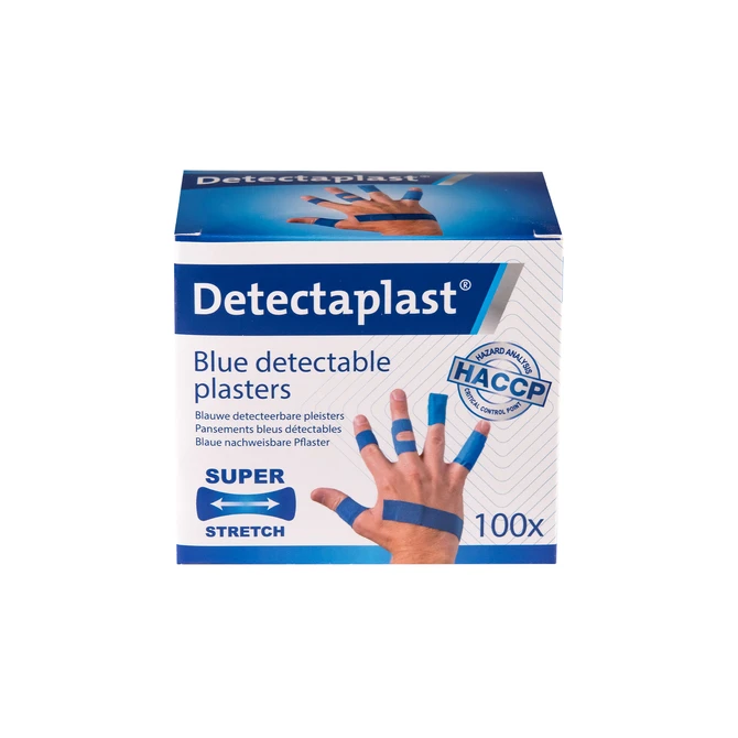 Elastische blauwe textielpleister Detectaplast assorti 100 stuks