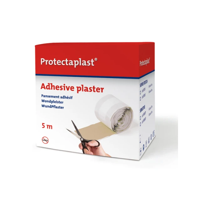 Elastische pleister Protectaplast bruin op rol 6cmx5m