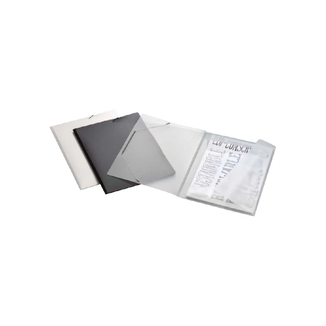 Elastomap Djois college file A4 3 klepppen PP zwart