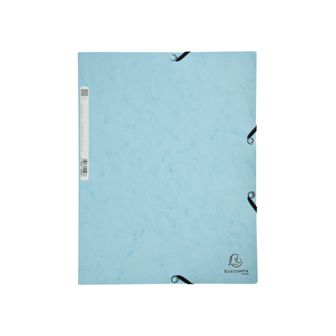 Elastomap Exacompta Aquarel A4 3 kleppen 400gr glanskarton blauw