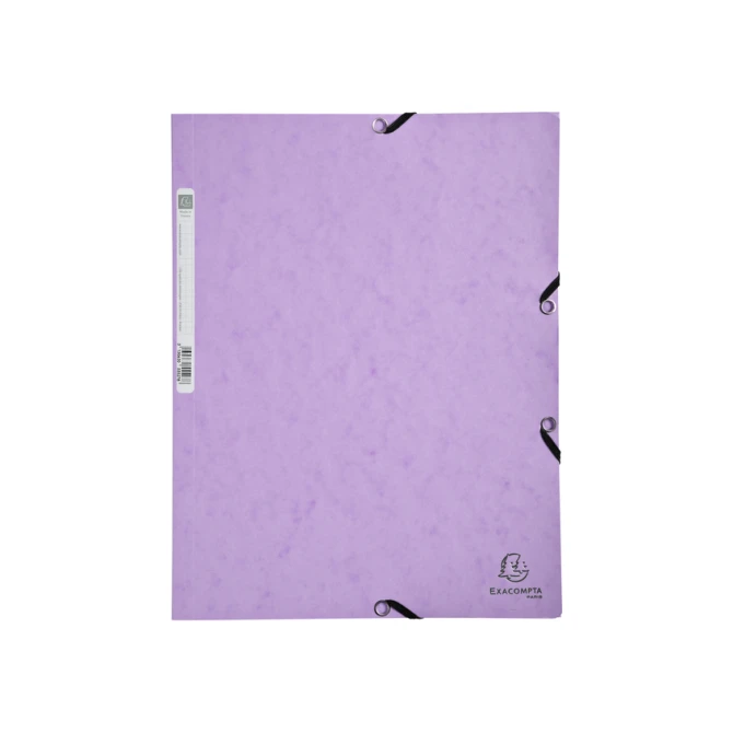 Elastomap Exacompta Aquarel A4 3 kleppen 400gr glanskarton lila