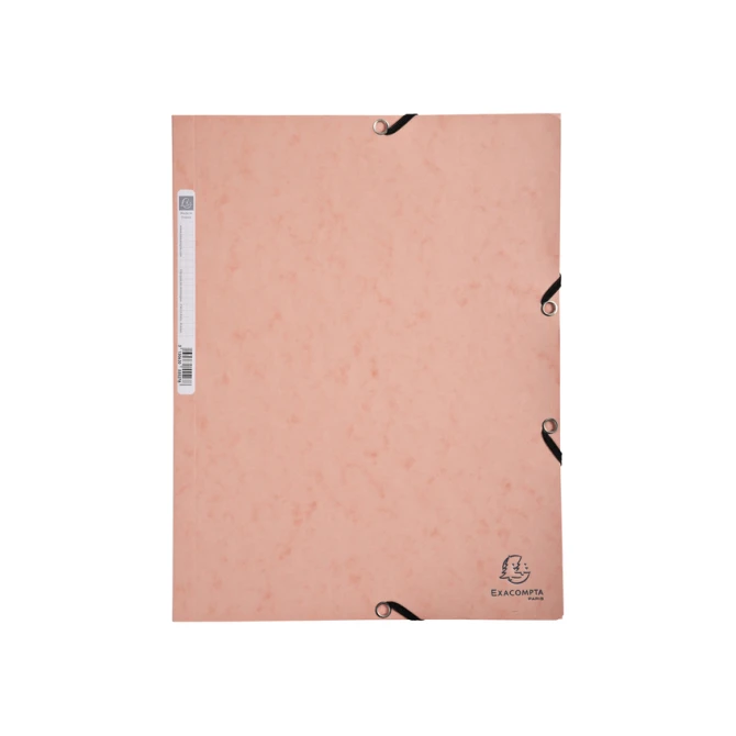Elastomap Exacompta Aquarel A4 3 kleppen 400gr glanskarton roze
