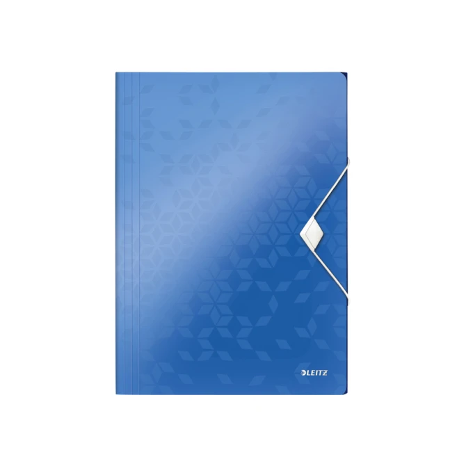 Elastomap Leitz WOW A4 3 kleppen PP blauw