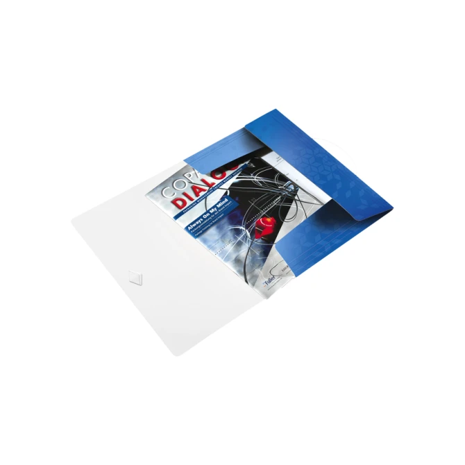 Elastomap Leitz WOW A4 3 kleppen PP blauw