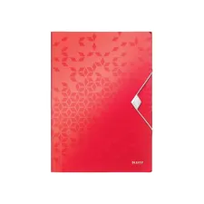 Elastomap Leitz WOW A4 3 kleppen PP rood Elastomap Leitz WOW A4 3 kleppen PP rood