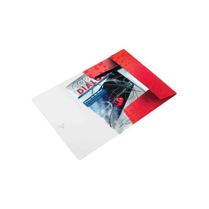 Elastomap Leitz WOW A4 3 kleppen PP rood