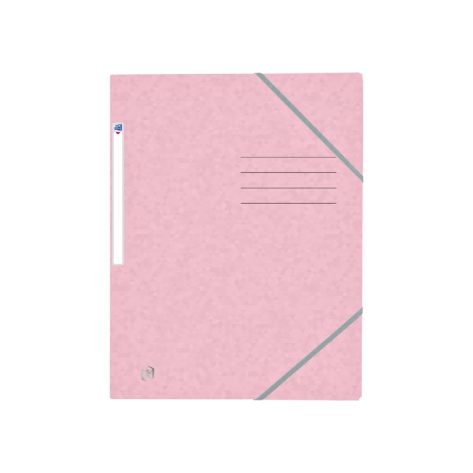Elastomap Oxford Top File+ A4 3 kleppen 390gr pastel roze