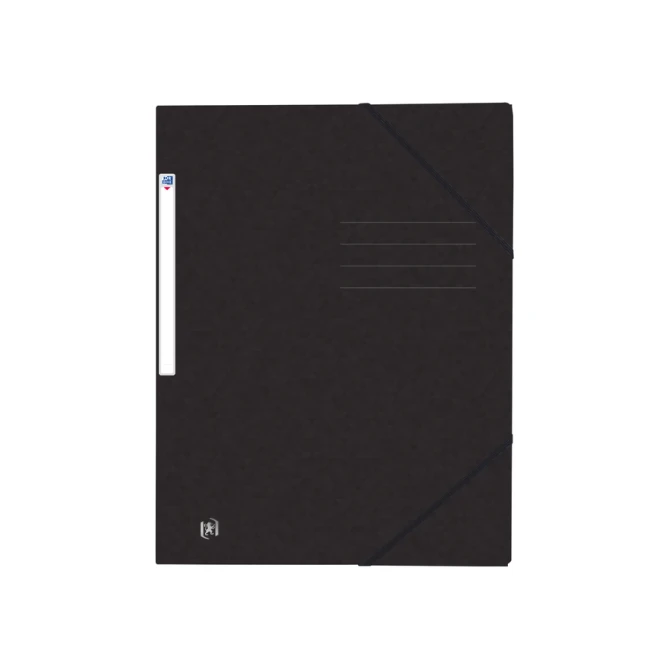 Elastomap Oxford Top File+ A4 3 kleppen 390gr zwart