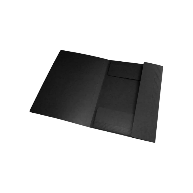 Elastomap Oxford Top File+ A4 3 kleppen 390gr zwart