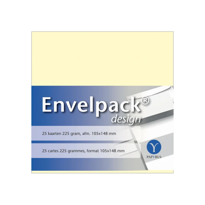 Enkele kaart Papyrus Envelpack Design A6 105x148mm ivoor 894420 set van 25