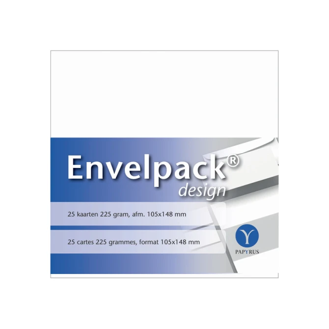 Enkele kaart Papyrus Envelpack Design A6 105x148mm wit 894426 set van 25