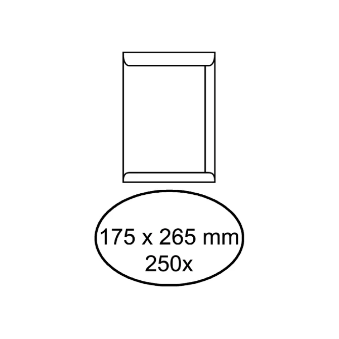 Envelop akte IEZZY 175x265mm zelfklevend 100gr wit 250 stuks