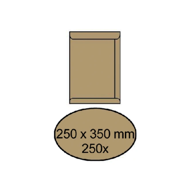 Envelop akte IEZZY 250x350mm zelfklevend 90gr bruin 250 stuks