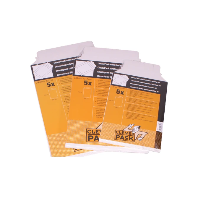 Envelop CleverPack karton A4 240x315mm wit pak à 5 stuks