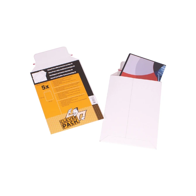 Envelop CleverPack karton A4 240x315mm wit pak à 5 stuks