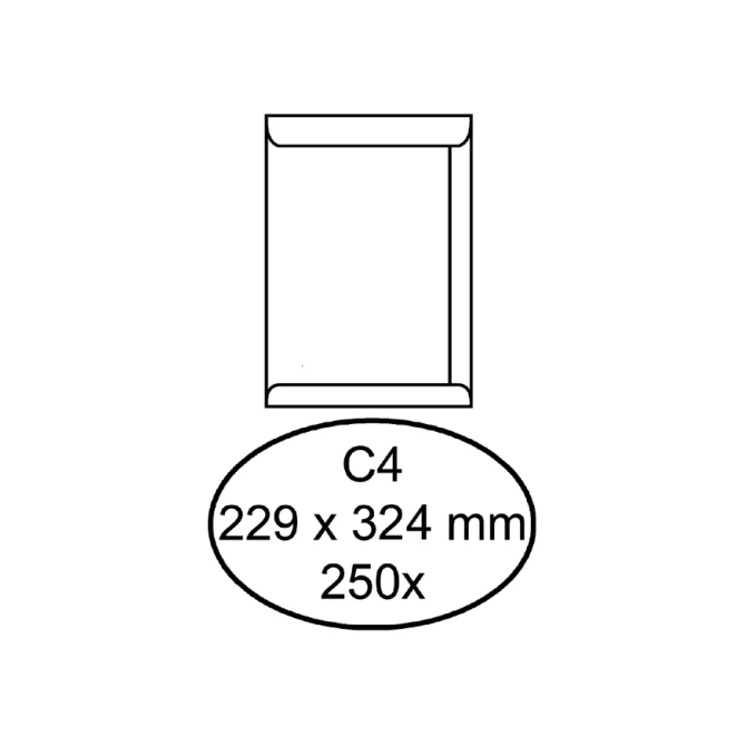Envelop Hermes akte C4 229x324mm gegomd wit doos à 250 stuks