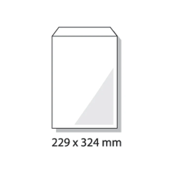 Envelop Hermes akte C4 229x324mm gegomd wit pak à 25 stuks