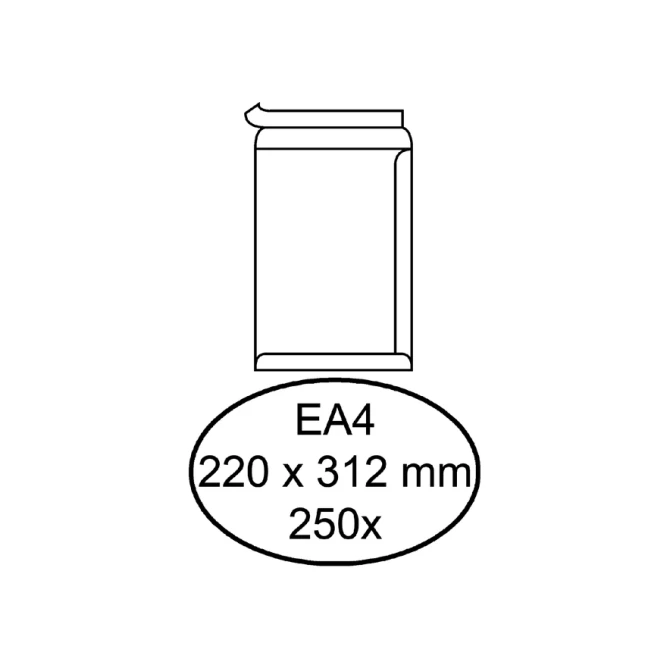 Envelop Hermes akte EA4 220x312mm zelfklevend wit doos à 250 stuks
