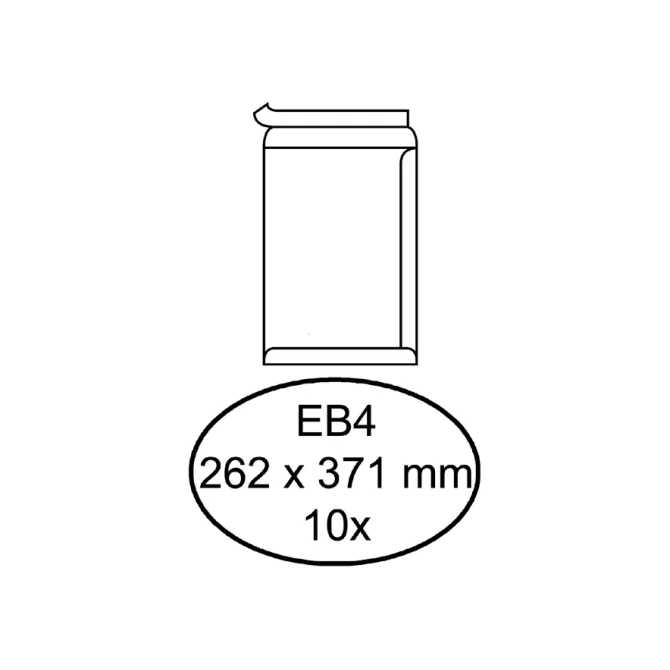 Envelop Hermes akte EB4 262x371mm zelfklevend wit pak à 10 stuks