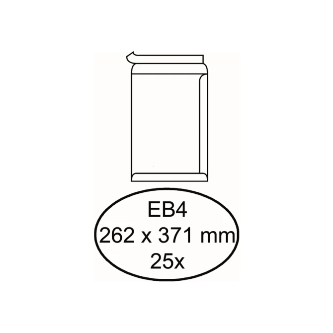 Envelop Hermes akte EB4 262x371mm zelfklevend wit pak à 25 stuks