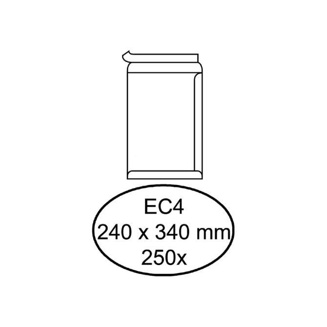 Envelop Hermes akte EC4 240x340mm zelfklevend wit doos à 250 stuks