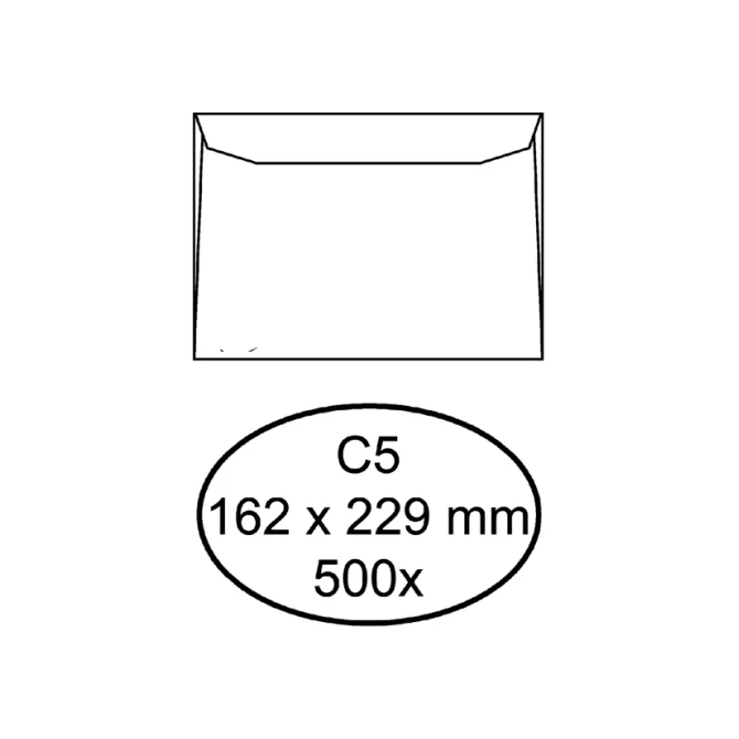 Envelop Hermes bank C5 162x229mm gegomd wit doos à 500 stuks