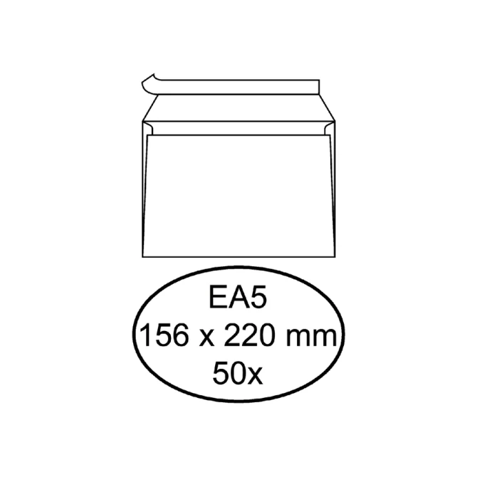 Envelop Hermes bank EA5 156x220mm zelfklevend wit pak à 50 stuks