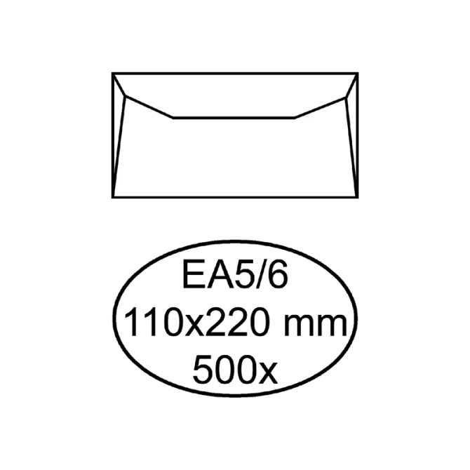 Envelop Hermes bank EA5/6 110x220mm gegomd wit doos à 500 stuks