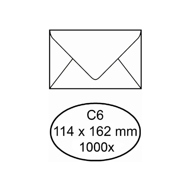 Envelop IEZZY bank C6 114x162mm gegomd wit 1000 stuks