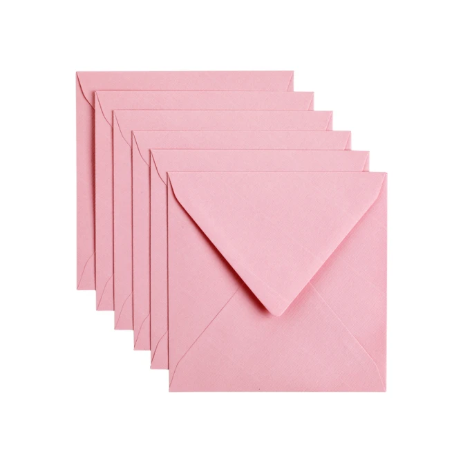 Envelop Papicolor 140x140mm babyroze pak à 6 stuks