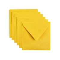Envelop Papicolor 140x140mm dottergeel pak à 6 stuks