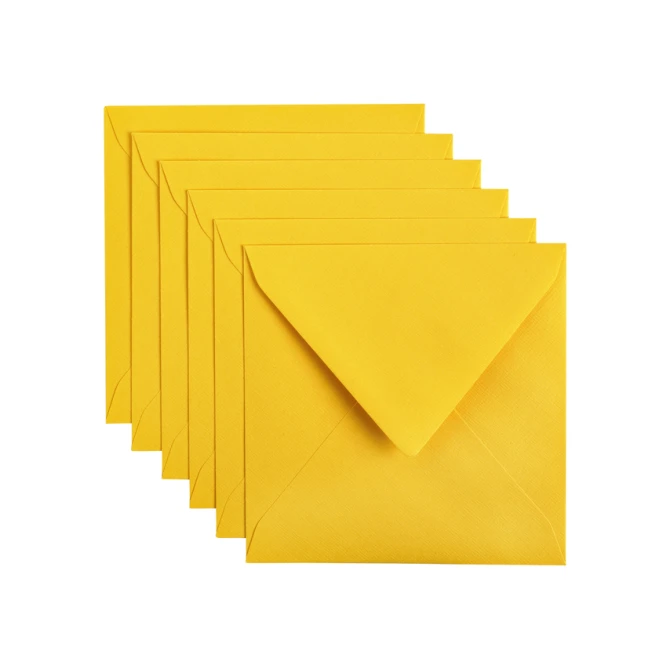 Envelop Papicolor 140x140mm dottergeel pak à 6 stuks