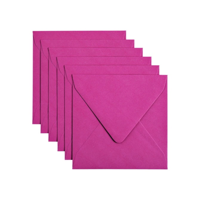 Envelop Papicolor 140x140mm felroze pak à 6 stuks