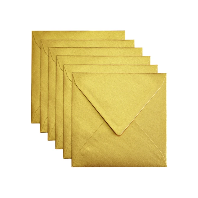Envelop Papicolor 140x140mm metallic goud pak à 6 stuks