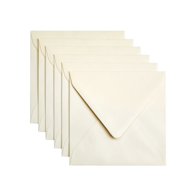 Envelop Papicolor 140x140mm metallic ivoor pak à 6 stuks