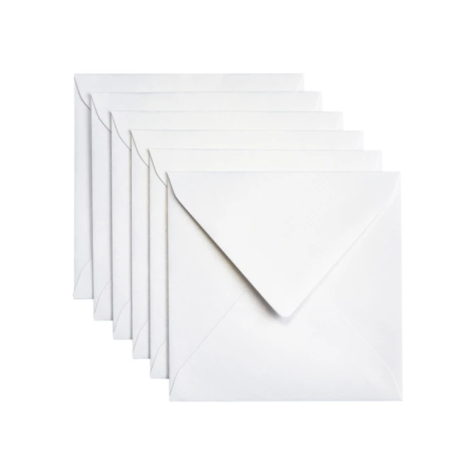 Envelop Papicolor 140x140mm metallic parelwit pak à 6 stuks
