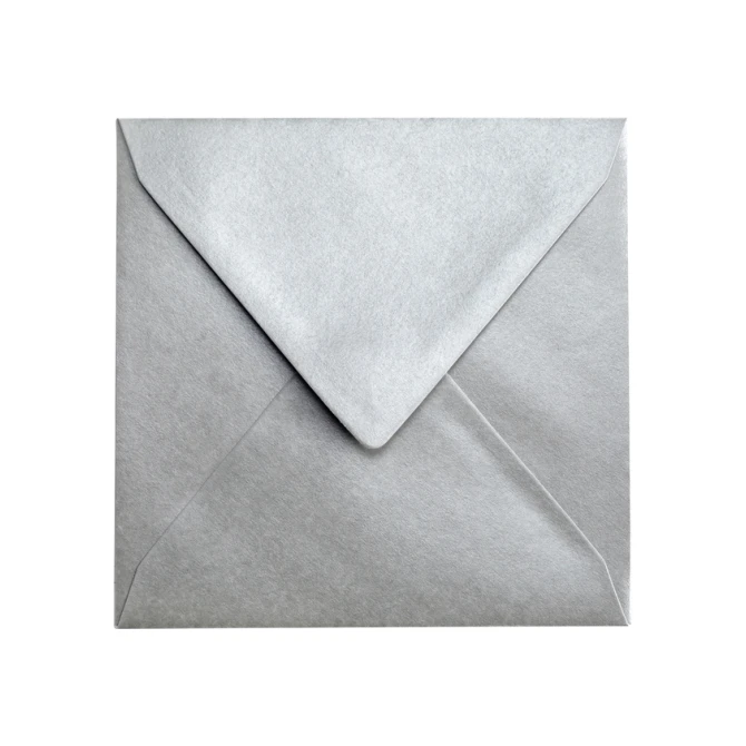 Envelop Papicolor 140x140mm metallic zilver pak à 6 stuks