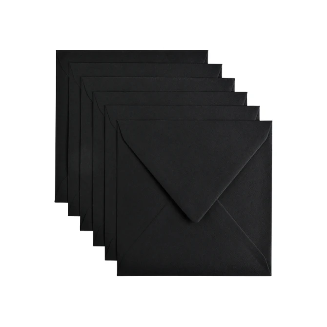 Envelop Papicolor 140x140mm ravenzwart pak à 6 stuks